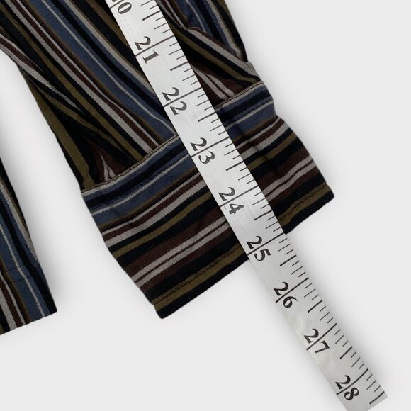 Hugo Boss Shirt Mens Large Multicolor Striped Made in Italy Mercerized Cotton - Picture 13 of 14